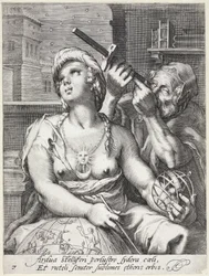 Allegorische Gravur der Astronomie