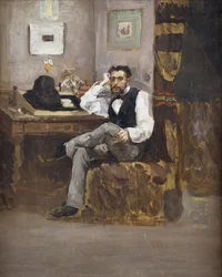 Künstler in seinem Atelier