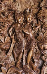 Balinesische Holzschnitzerei zum Verkauf, Ubud, Bali, Indonesien (Foto)