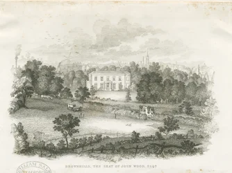Burslem - "Brownhills" Haus (Gravur)
