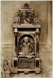 Büste von William Shakespeare und Inschrift