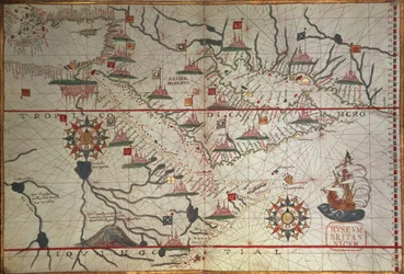 Karte von Arabien und dem östlichen Mittelmeer, Teil eines Portolan-Atlas