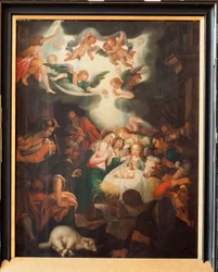 Basilika Notre-Dame de Tongre. Innenansicht. Triptychon. Die Geburt.
