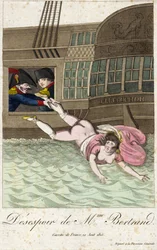 Verzweiflung von Frau Bertrand 1815 (Gravur)