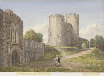 Dudley Castle - Der Bergfried: Aquarell, 8. Juni 1843
