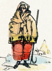 E - Eskimos - Alphabet - Kinderunterhaltung - Image Epinal, populäre Serie ca. 1890
