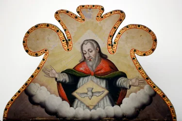 Evora Museum. Jesus und Heiliger Geist. Portugal.