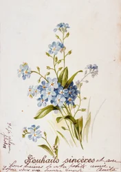 Französische Geburtstagskarte mit Blumenelementen