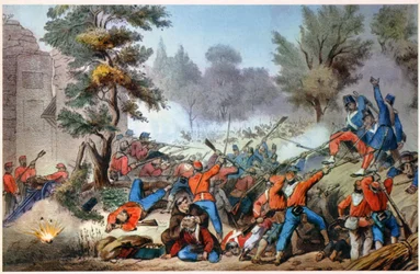 Garibaldini in Sessa Kampf 1860