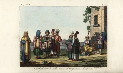 Griechische und italienische Frauenkostüme
