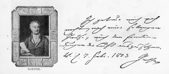 Handschrift und Unterschrift von Goethe
