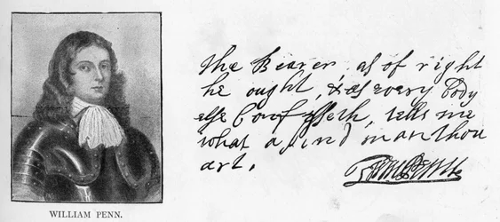 Handschrift und Unterschrift von William Penn aus einem Brief an Sir Robert Southwell