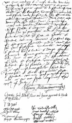 Brief von Unterstützern von Königin Maria I. in Kent an Sir Nicholas Pelham und die Herren von Sussex, in dem die Proklamation von Lady Mary als Königin verkündet und Lady Jane Grey verurteilt wird