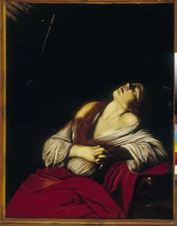 Madeleine in Ekstase. Gemälde von Louis Finson (1578-1617). Öl auf Leinwand aus dem 17. Jahrhundert. Musée des Beaux-Arts - Palais Longchamp, Marseille.