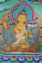 Manjushri, Göttlichkeit des Wissens. Kopan-Kloster, Kathmandu, Nepal