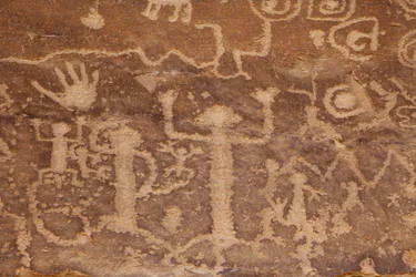Mesa Verde, amerikanische Petroglyphen der Anasazi oder Pueblo-Vorfahren