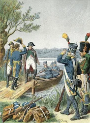 Napoleon I. auf der Insel Lobau mit André Massena (1809)