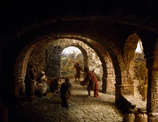 Geburt Christi, Krippendiorama, Spanien, 20. Jahrhundert
