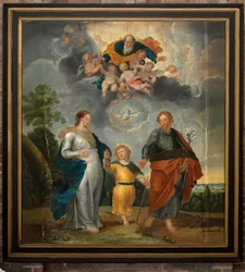 Pfarrkirche (Parochiekerk Onze-Lieve-Vrouw-Hemelvaart). Innenansicht. Die Heilige Familie (?)