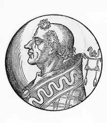 Porträt von Johannes II. (Mercurius von Projektus, gestorben 535), 56. Papst der katholischen Kirche ab 533, Gravur
