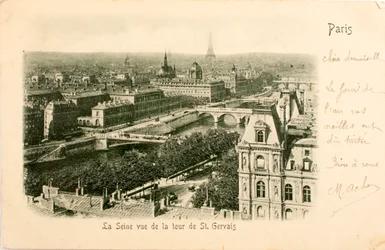 Postkarte/Seine vom Turm Saint Gervais/Paris/Seine/Île-de-France/Frankreich