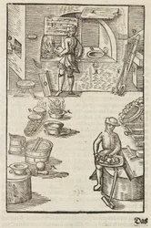 Reinigung des Silbererzes durch Feuer - Gravur aus Beschreibung der Erze und der wichtigsten Methoden des Bergbaus, von Lazarus Ecker