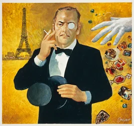 Darstellung von Arsène Lupin, Gentleman-Einbrecher und Figur von Maurice Leblanc - Stock-Illustration