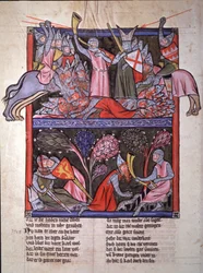 Roland bläst das Horn in Roncevaux
