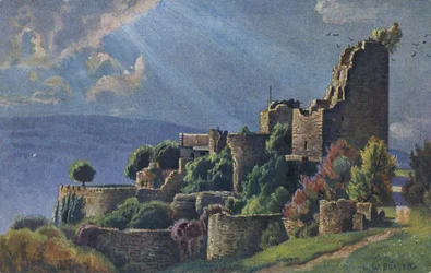 Ruinen der Burg Luetzelburg in den Vogesen, Lutzelbourg im französischen Departement Moselle