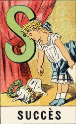 S: Erfolg - Gravur aus ABCD der kleinen Mädchen. Pellerin & Cie, Drucker-Verleger, Epinal, um 1890. Serie A. Maße: 19 x 13,5 cm.