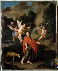 Johannes der Täufer geht in die Wüste. Gemälde von Reynaud Levieux (1613-1694) 1682. Kapelle der Schwarzen Büßer, Avignon