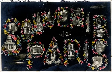 Souvenir von Paris mit verschiedenen Stadtdenkmälern