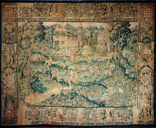 Wandteppich. Enghien. Jagd (La Chasse, de jacht).