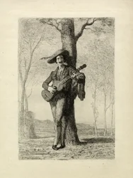 Der Gitarrist, Frankreich, um 1870 (Stich)