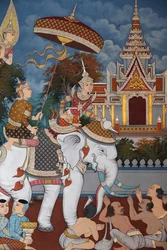 Das Leben des Buddha, Wandfresko, Wat Maniratanaram Kloster, Phnom Penh, 2022
