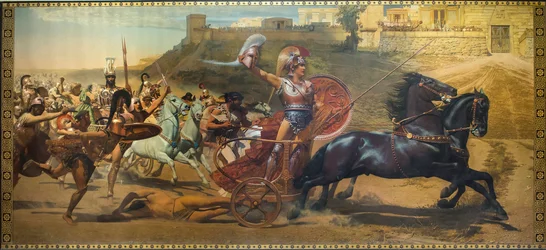Der Triumph des Achilles - Gemälde im Achilleion-Palast, Korfu - Das Gemälde „Der Triumph des Achilles“ im Achilleion-Palast, Altstadt von Korfu, Ionische Inseln, Griechenland, Europa
