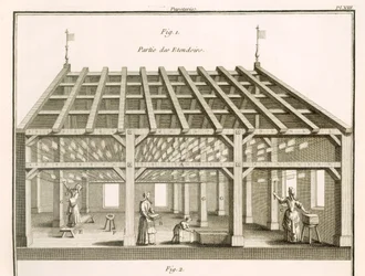 Das Trockenregal, Papiermacher, Illustration aus 