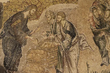 Die Brotvermehrung, Mosaik, Chora-Kirchenmuseum, Istanbul, Türkei