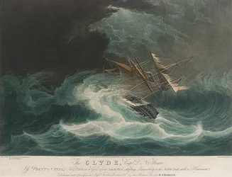 Das Schiff Clyde, vor Point Natal (?), gefangen im Sturm am 1. November