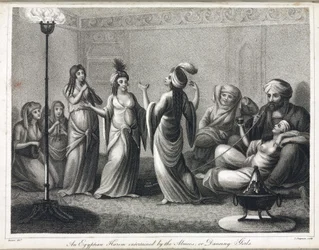 Ein ägyptischer Harem, belebt durch Tänzerinnen und Almees