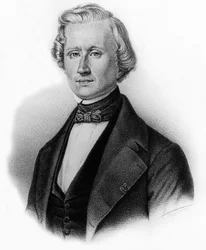 Urbain Jean Joseph Le Verrier (1811-1853) französischer Astronom und Direktor des Observatoriums in Paris, Gravur von Auguste Roy
