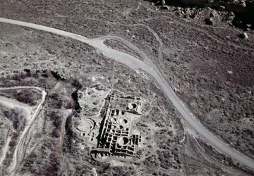 Ansicht einer alten Siedlung der Anasazi, Chaco Ruins Culture National Park, Chaco Canyon, New Mexico, Vereinigte Staaten von Amerika, Anasazi-Zivilisation