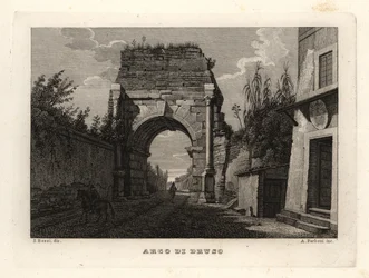 Ansicht des Drususbogens, Rom
