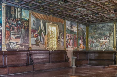 Ansicht der östlichen Wand und eines Teils der südlichen Wand der Basilika des Heiligen Antonius (Basilika des Heiligen), Padua, Italien