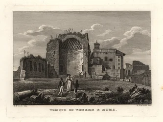 Ansicht der Ruinen des Tempels der Venus und Roma, Rom