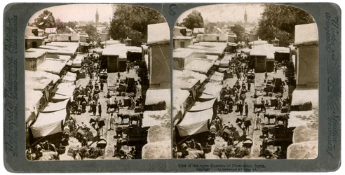 Ein offener Basar in Damaskus, Syrien, 1900er