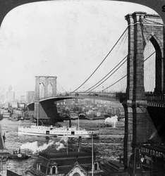 Brooklyn Bridge, New York, USA, frühes 20. Jahrhundert