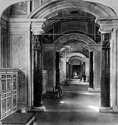 Innenraum der Vatikanischen Bibliothek, Rom, Italien