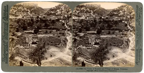 Das Tal von Kedron und das Dorf Siloam, außerhalb der Mauer von Jerusalem, Palästina, 1896