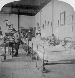 Station im Allgemeinen Krankenhaus Nr. 10, ehemals Greys College, Bloemfontein, Südafrika, 1901